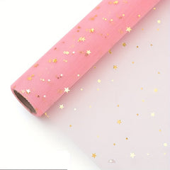 48cm Star Moon Gauze Flower Wrapping Paper, 4.57m Semi-Transparent Yarn Dot Bouq