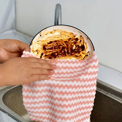 5pcs Kitchen Dish Cloths Soft Absorbent Towels Coral Fleece Microfiber