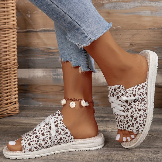 Floral Pattern Flat Sandals Women's Comfortable Slip-on Summer Shoes
