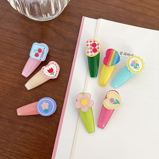 Baby Girls Cartoon Heart Cherry Hair Clips Summer Hair Accessories