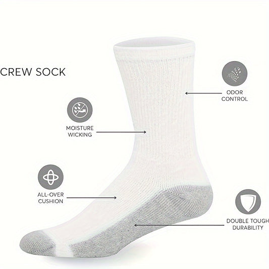 12 Pairs Sport Crew Socks Men Women Moisture Wicking Athletic Socks
