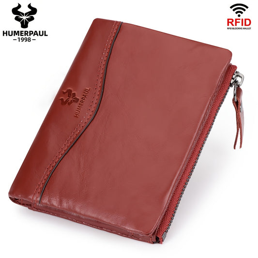 Women's Leather Wallet RFID Blocking Coin Purse Stylish Gift BP812