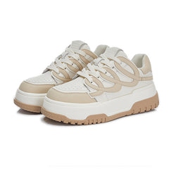 Women's Thick Bottom Skate Shoes Versatile Lace Up Sport Shoes
