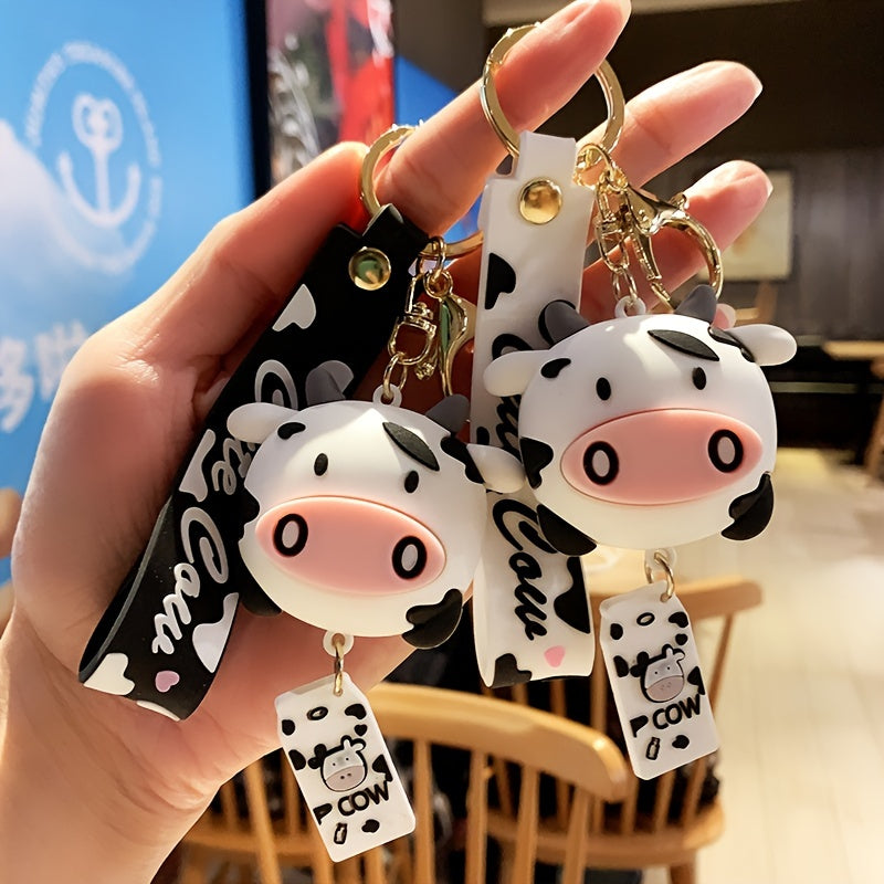 Creative Cartoon Cow Keychain Pendant for Car Bag - Holiday Gift for Boys Girls
