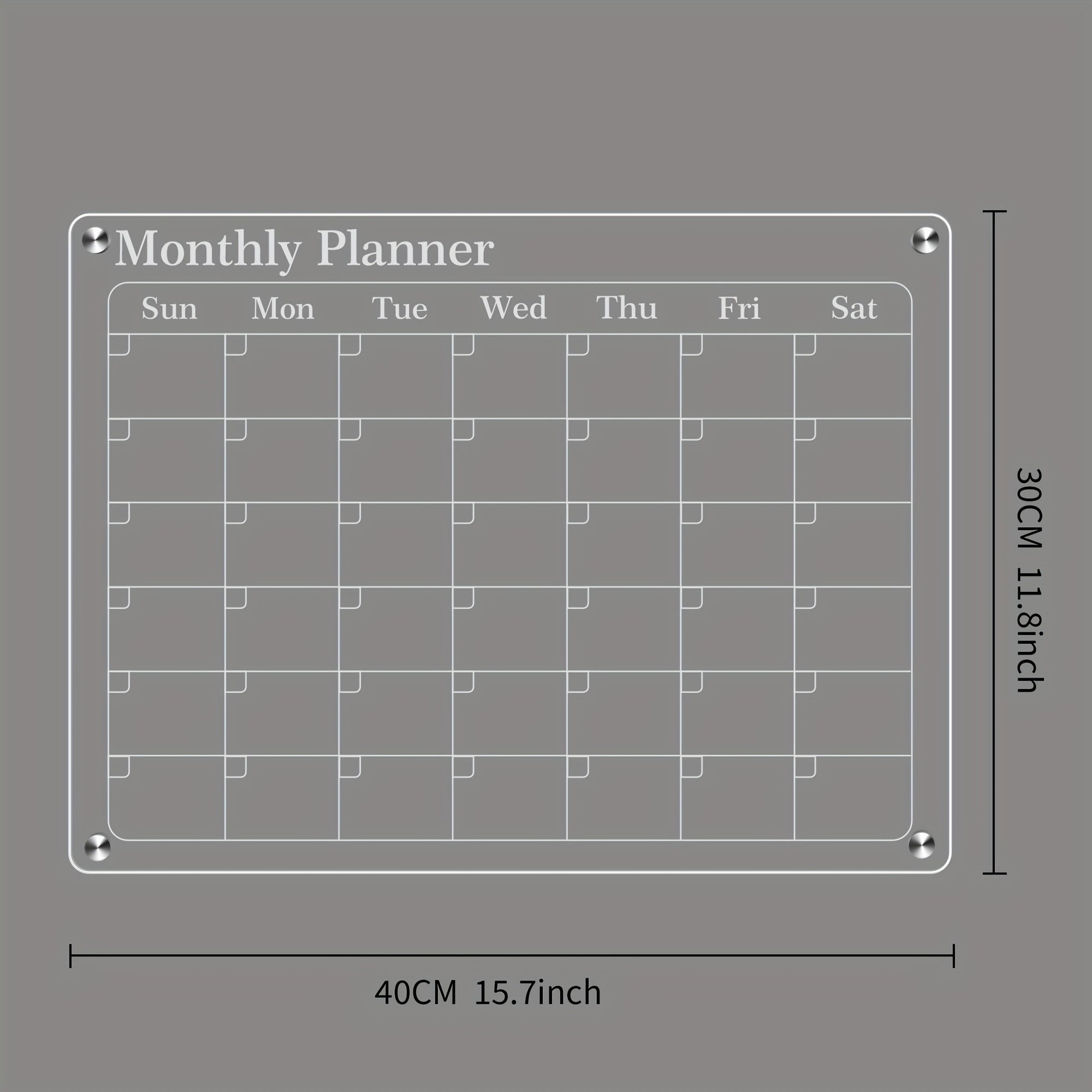 Magnetic Monthly Calendar & 6 Markers