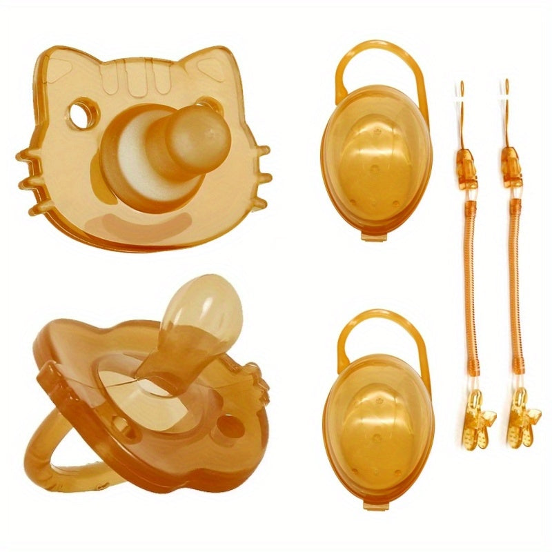 6pcs Baby Pacifier Set with Storage Box and Chain