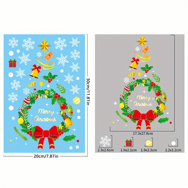 Large Christmas Stickers Santa Claus Tree Window Decoration