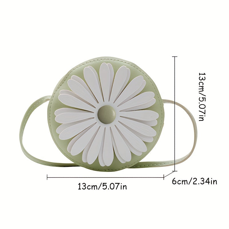 Kids PU Leather Little Daisy Crossbody Bag Mini Coin Purse