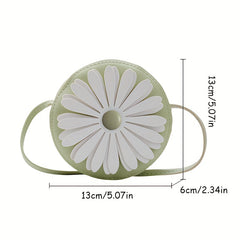 Kids PU Leather Little Daisy Crossbody Bag Mini Coin Purse