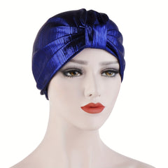 Elegant Laser Hot Stamping Turban Cap for Women