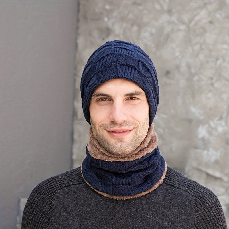 Winter Plus Velvet 3-Piece Set: Hat, Neck Gaiter, Gloves