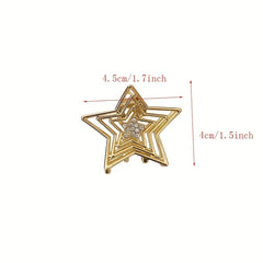 Star Hair Claw Rhinestone Shark Claw for Braids Women