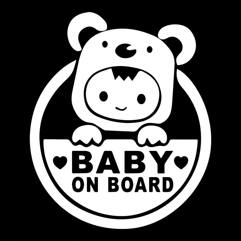 Baby On Board Sign Car Decal Sticker Hangover Carlos & Baby Footprint Heart