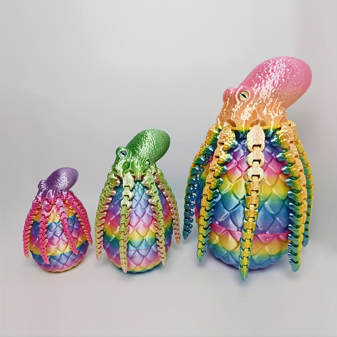 Colorful 3D Printed Octopus Mystery Gift with Octopus Dragon Eggs