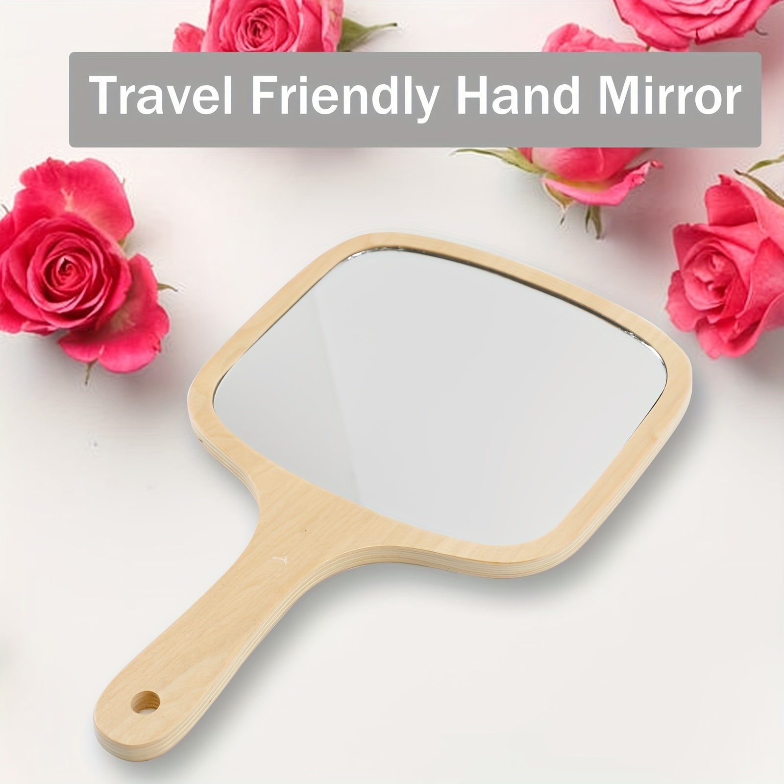 Natural Bamboo Handheld Mirror w/ Handle