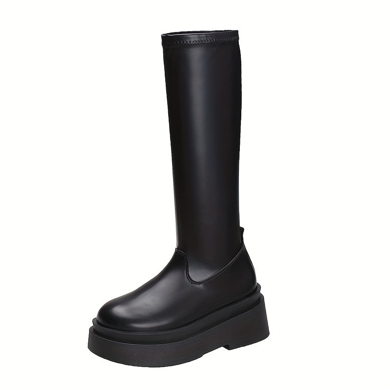 Women's Stretchy Platform Knee High Boots