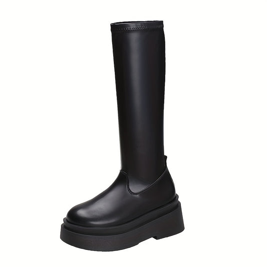 Women's Stretchy Platform Knee High Boots