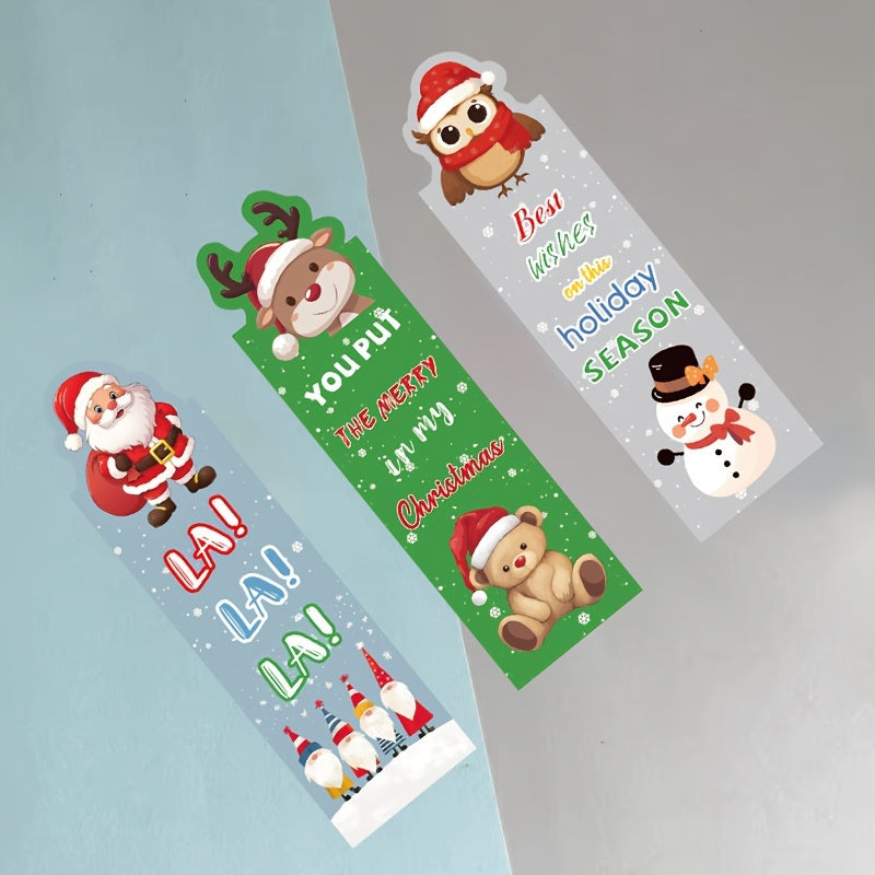 GUTBD 30Pcs Christmas Bookmarks Set - Festive Characters Paper Tags