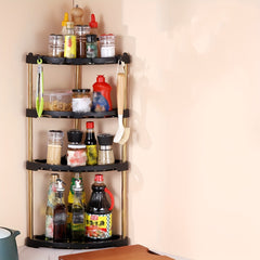 Triangle Storage Rack 4 Tier Corner Shelf Household Organizer