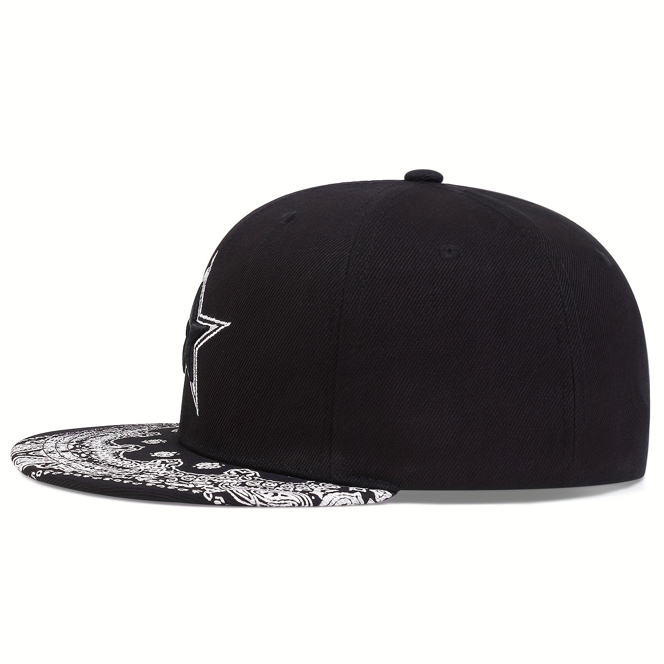 Pentagram Snapback Hat Hip Hop Paisley Print Baseball Cap