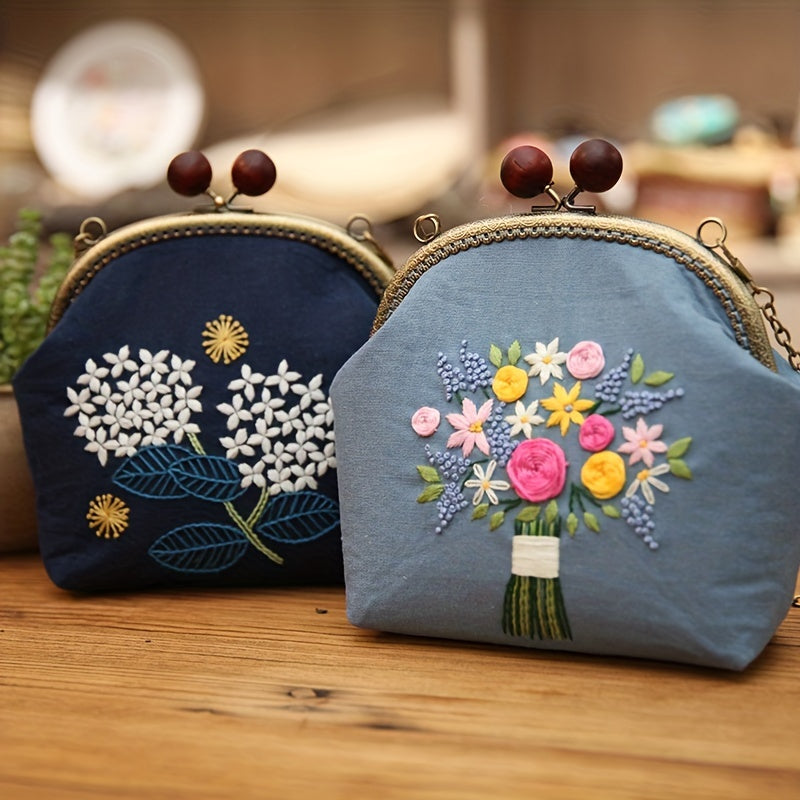 Golden Shoulder Bag DIY Material Customized Embroidered Art