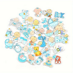 20pcs Pink Painted Print Pattern Wooden Chip DIY Cut Thin Decoration Accessories