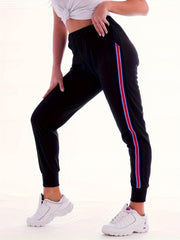 Women's Plus Stripe Print High Rise Joggers