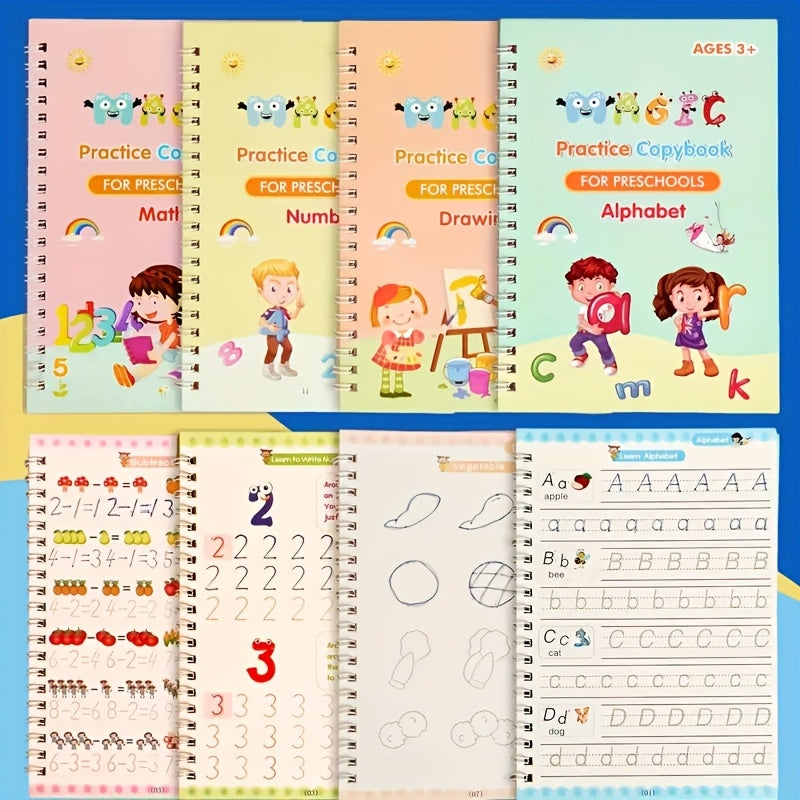 3D Grooved Practice Copybook Handwriting Calligraphy Book English Alphabet Words