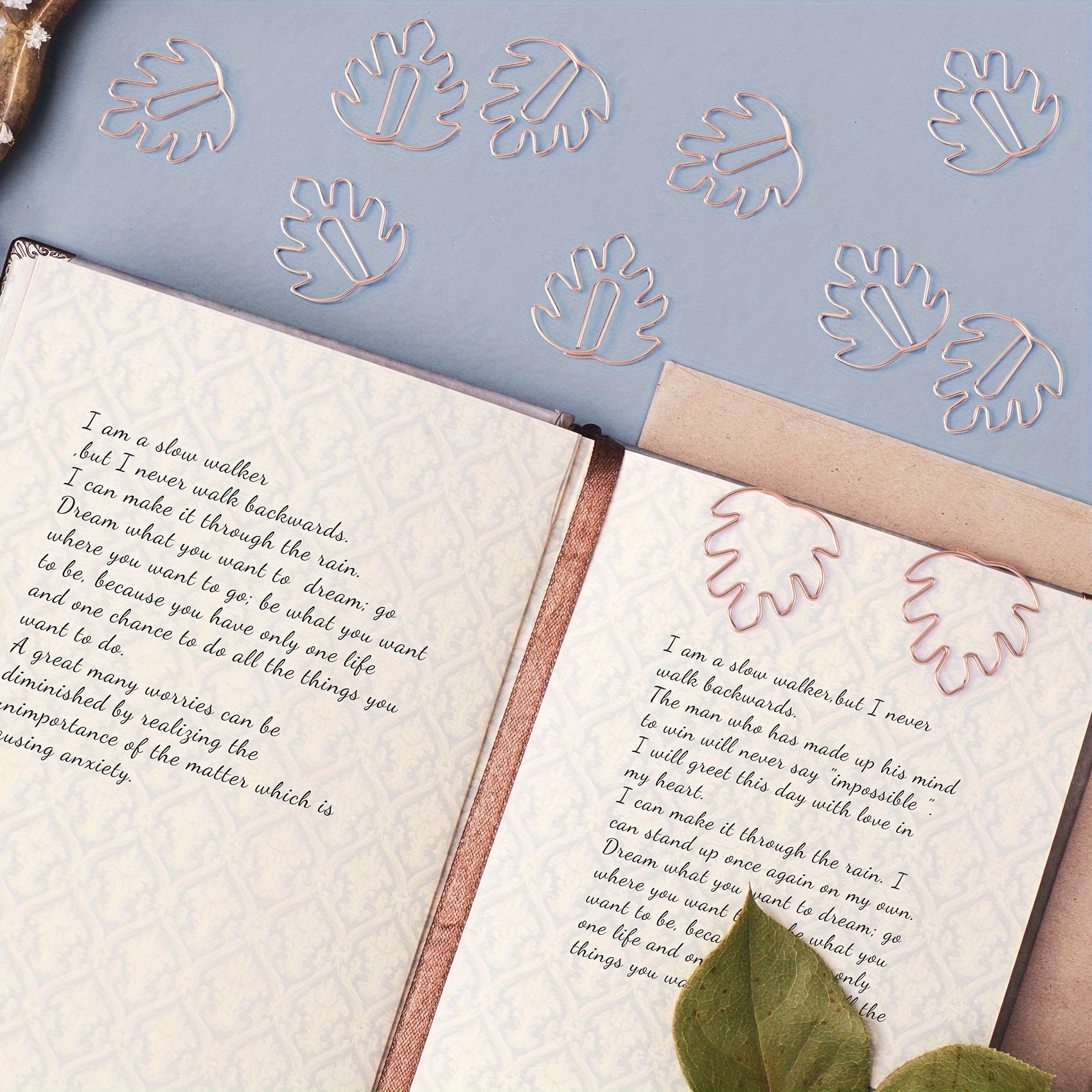 5Pcs Monstera Leaf Shaped Paper Clips for Notebooks and Scrapbooks