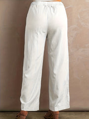  Wide Leg Drawstring Pants High Rise Pockets