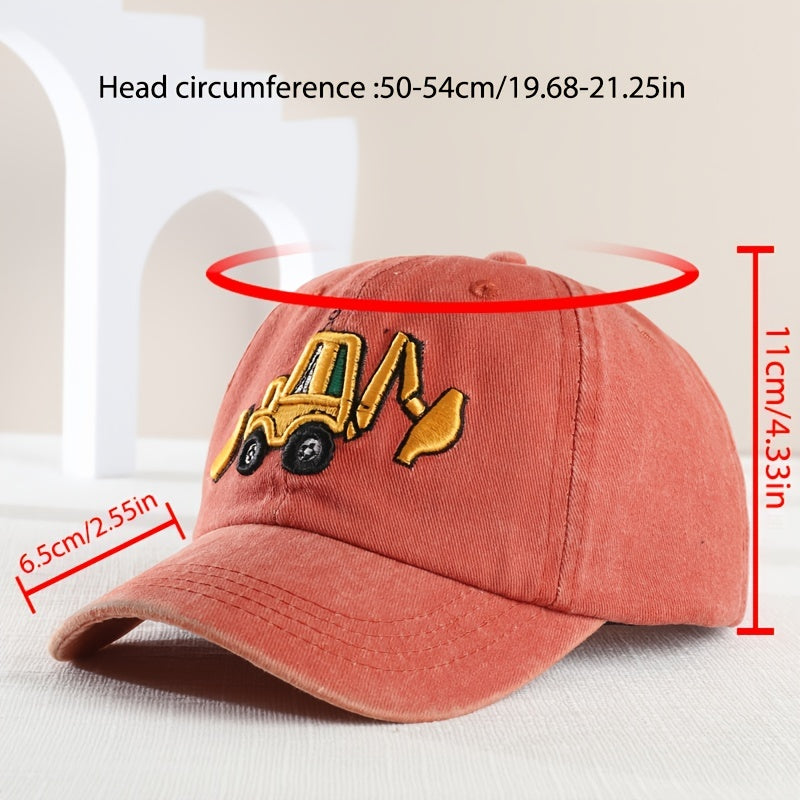 Kids Sunshade Excavator Baseball Cap for Outdoor Activities