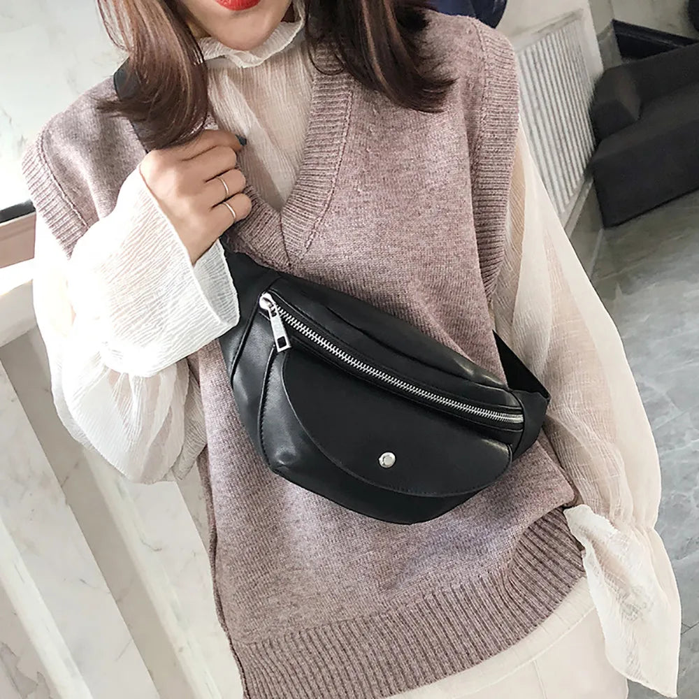 Women Banana Bags Letter Waist Bag Chest Handbag Heuptas J16