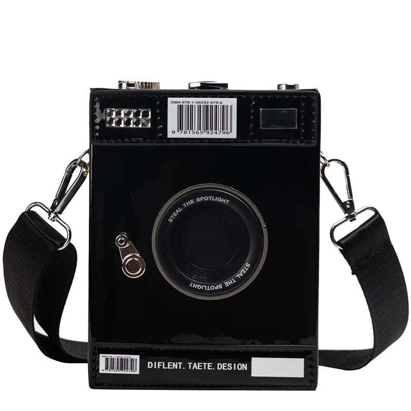 Small Crossbody Bag with Chains, PU Leather Shoulder Bag