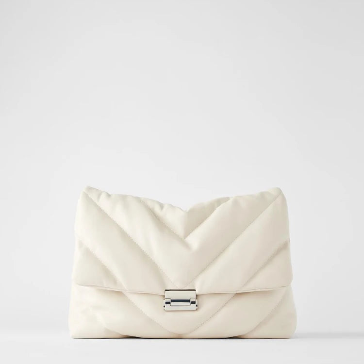 Leather Crossbody Bag with Chain Strap and Large Tote Design