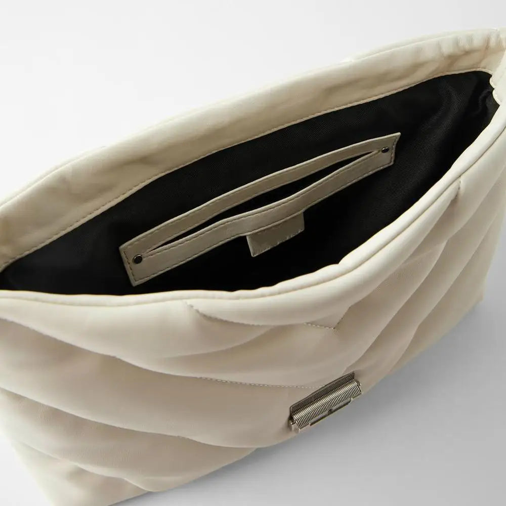 Leather Crossbody Bag with Chain Strap and Large Tote Design