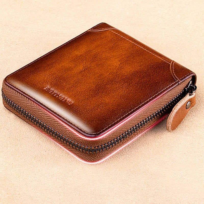 Classic Men's Leather Wallet with RFID Blocking