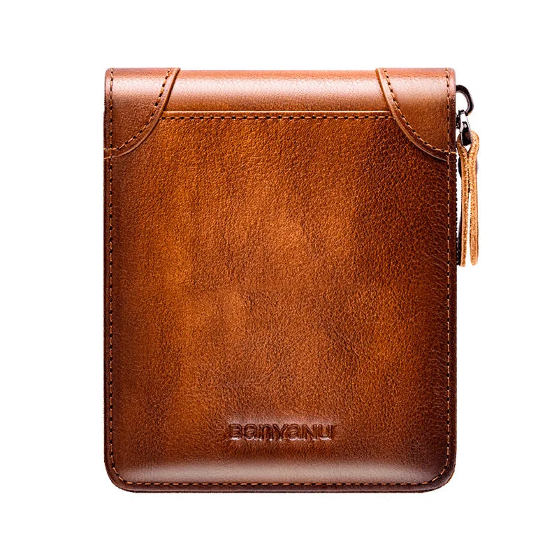 Classic Men's Leather Wallet with RFID Blocking