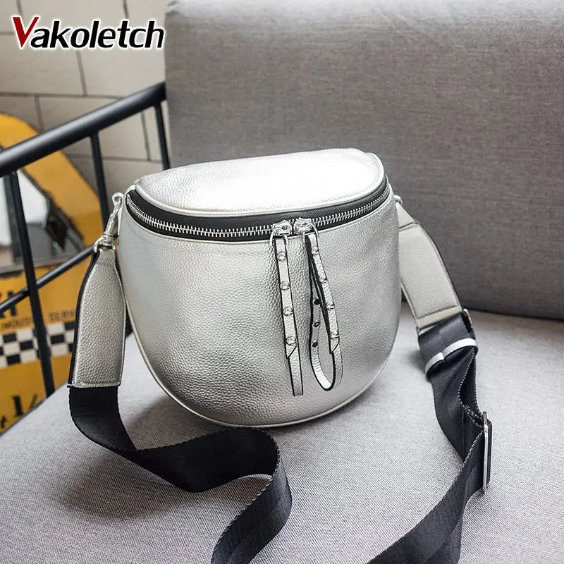 Women's Soft Leather Messenger Bag Crossbody Sling Pouch KL703