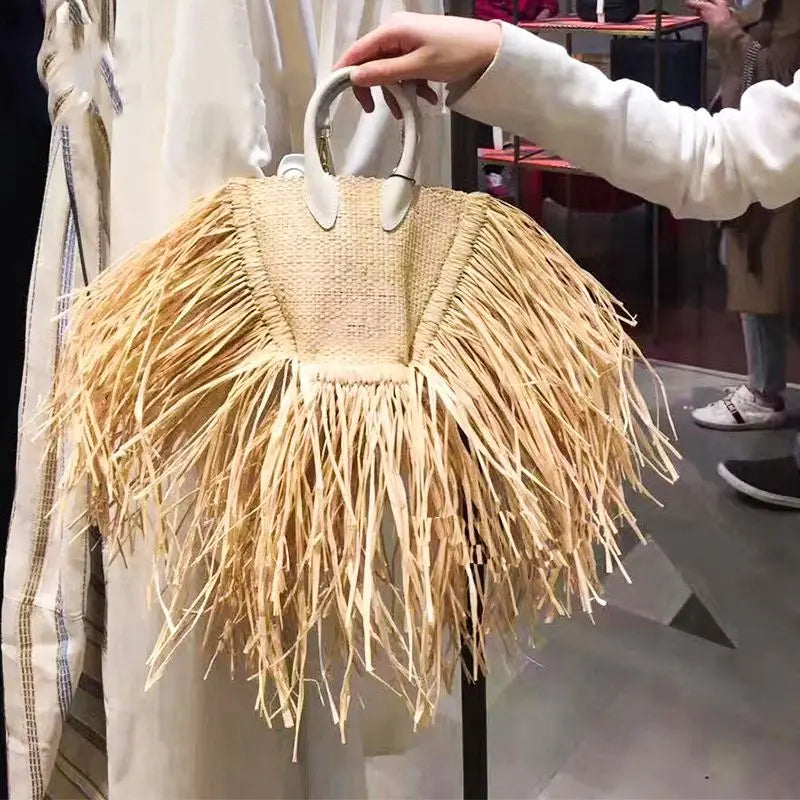 Straw Tassel Handbag Crossbody Beach Bag S2187