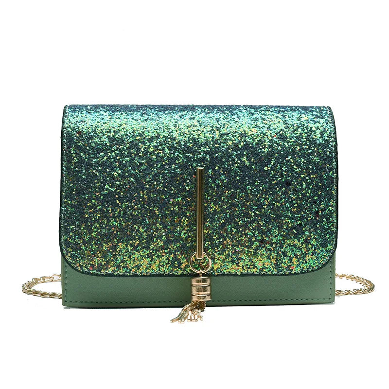 Tassel Chain Shoulder Bag for Women - PU Material