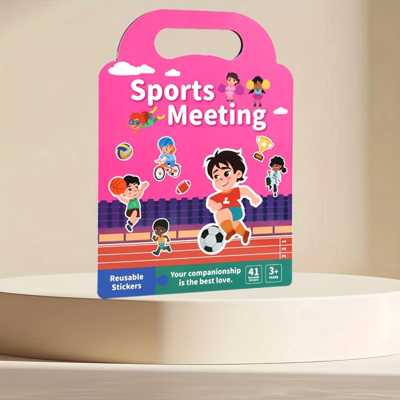 Reusable Sticker Books for Kids with Body Animals & Vehicles