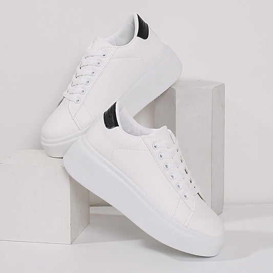 Women's Low Top Thick Bottom Sneakers Skateboard Shoes