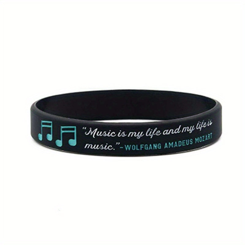 Waterproof Silicone Music Bracelet with Quotes