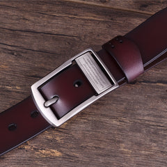 Men's Leather Pin Buckle Leather Belt Male Antique Belt Casual Solid Cowhide Jea