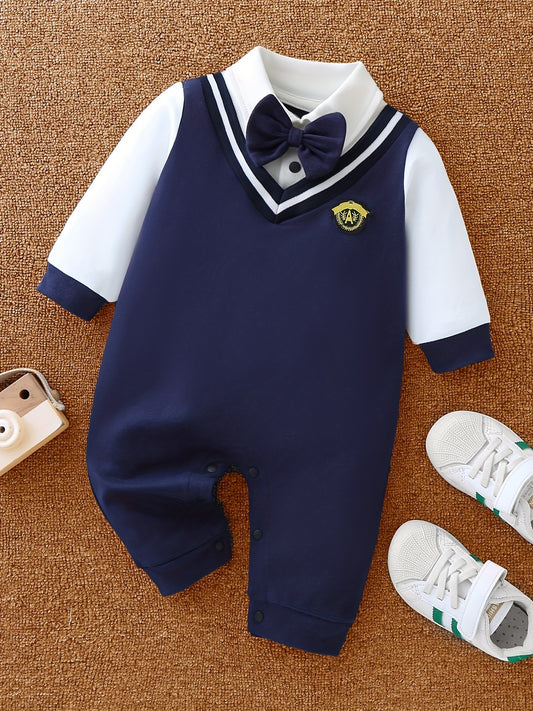 Baby Boys Gentleman Cotton Romper Jumpsuit