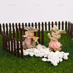 1pc Mini Fairy Tale Garden Fence Wooden Decoration DIY Handicraft Project