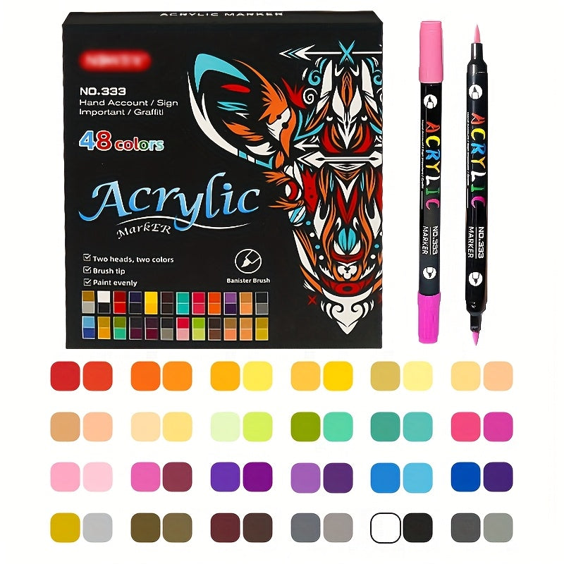 72 Dual Tip Acrylic Markers Vibrant Art Supplies for Students