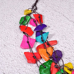 Boho Colorful Wooden Beads Multilayer Necklace