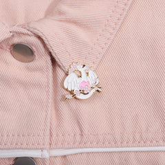 Dragon & Flower Brooch Backpack Clothing Badge Men's Brooch