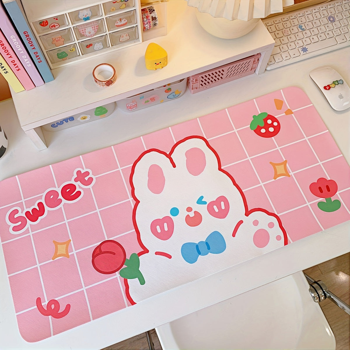 Cartoon Little Bear Little Rabbit Table Mat Student Mouse Mat Large